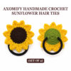 Axomify Handmade Crochet Sunflower Hair Ties (Set of 2)